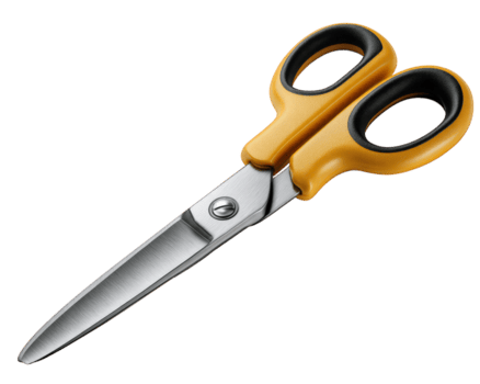 agudo amarillo cortar con tijeras, versátil herramienta para ninguna creativo arte proyecto, aislado en antecedentes. útil corte equipo, un objeto de precisión para cada tarea png