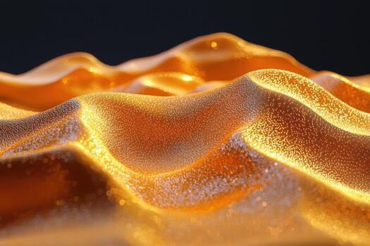resumen dorado parecido a un fluido superficie con reluciente detalles y suave olas foto