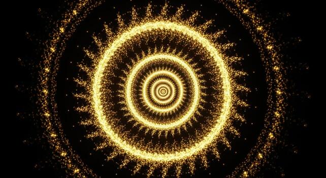 An abstract golden spiral pattern with a glowing effect. photo