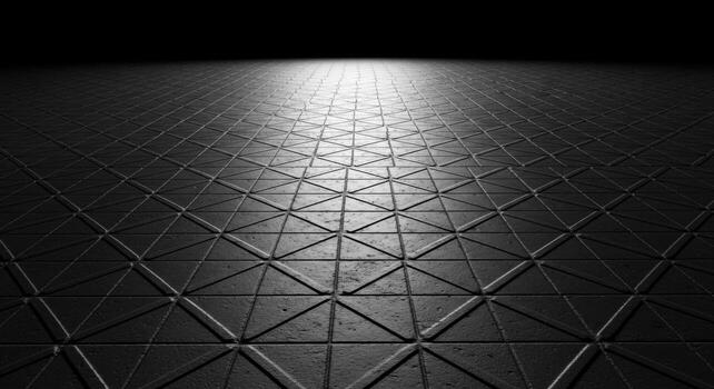 3d representación de un negro y blanco piso con un ligero brillante en eso foto