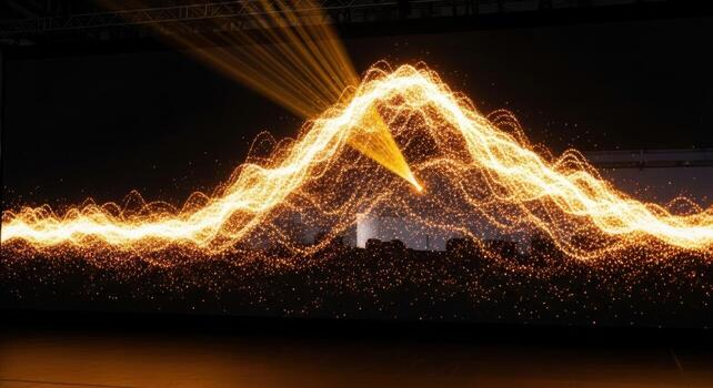 A projection of a wave on a screen photo