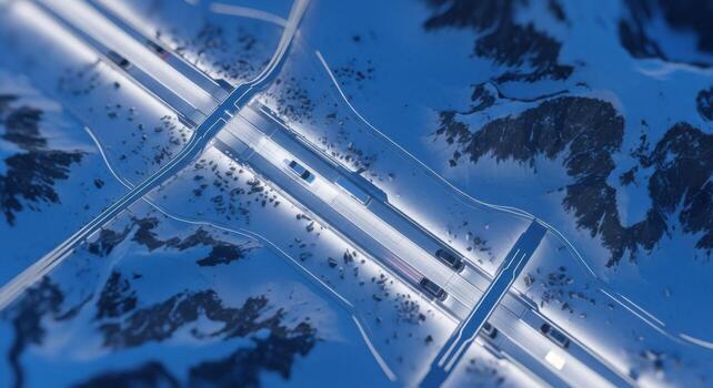 A view of a highway with cars driving on it photo