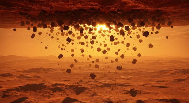 An image of a large crater on mars photo