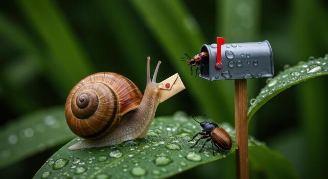 Snail and snail mail photo