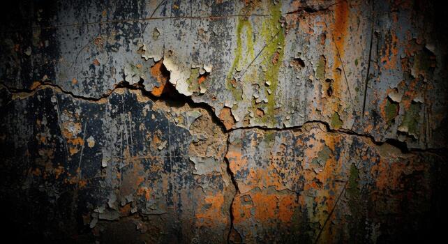Old peeling paint on a wall photo