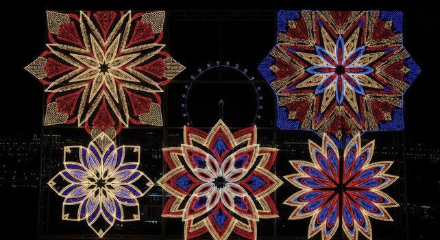 A large display of lights photo