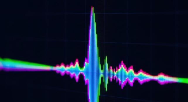 A sound wave is shown on a computer screen photo
