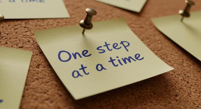 One step at a time concept photo