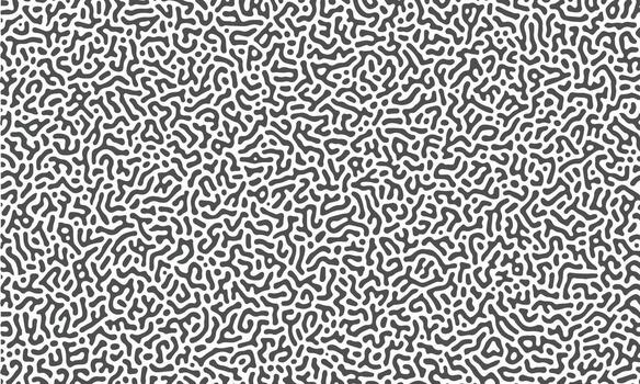 línea sin costura modelo. repitiendo cerebro modelo. negro turing forma aislado en blanco antecedentes. repetido coral líneas. orgánico textura. irregular difusión para diseño impresión. ilustración vector