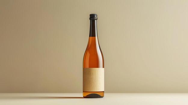 Blank Bottle Display on Plain Background for Custom Label Design photo