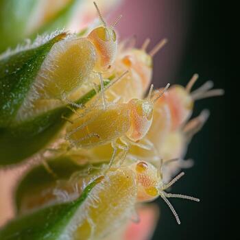 A group of bugs on a flower photo