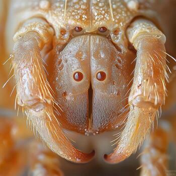A close up of a bug's face photo