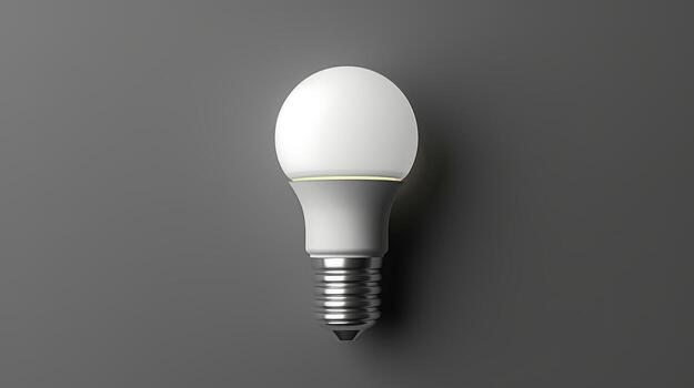 Modern LED Light Bulb on Wall with Minimalistic Design photo