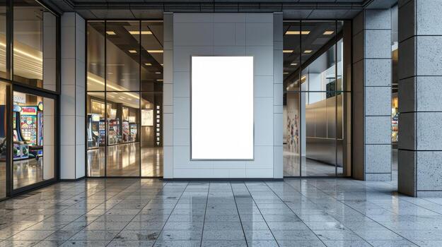 Blank Advertising Space on Modern Storefront in Urban Environment photo