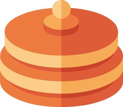 Isometric Stack of Golden Pancakes with Butter Topping Graphic vector