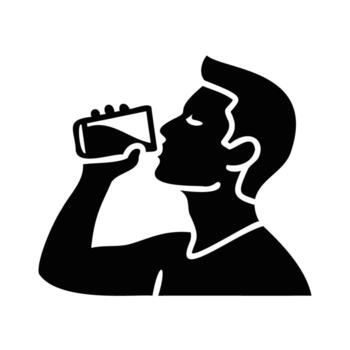 Person drinking from a can beverage refreshment vector