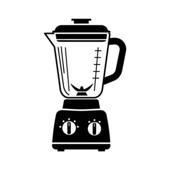 negro licuadora con medición marcas y controlar perillas vector