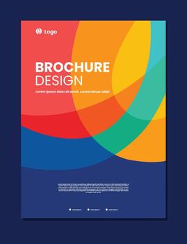 abstract background full color brochure design template vector