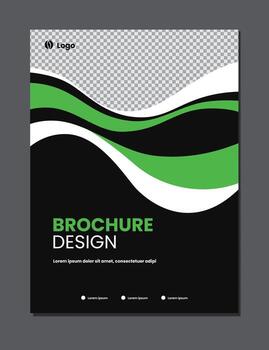 green and black color design brochure template abstract background vector