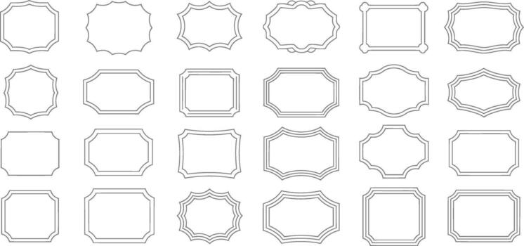 Set of Frames and Borders Design and Decorative Elements vector