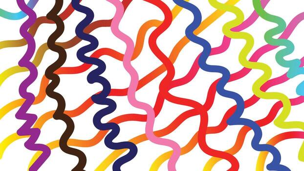 Abstract Colorful Wavy Stripes Pattern on White Background Illustration Line Texture vector