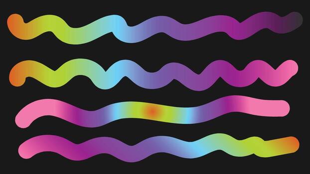 Abstract Fluid Gradient Wave Forms on Dark Backdrop Graphic Design Element vector