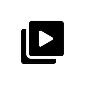 Clean Media Player Solid Graphic for Digital and App UI vector