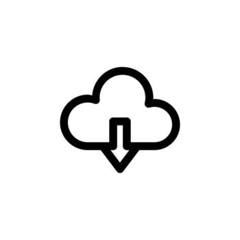 Stylish Cloud Download Line Outline for Web and Application Concept vector