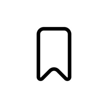 Simple Bookmark Line Symbol for Folder and Page Design vector