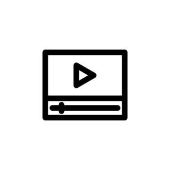 Minimal Media Player Line Outline for Audio Interface Design vector