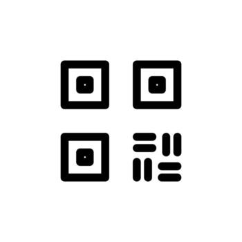 moderno qr línea icono para escanear y código interfaz diseño vector