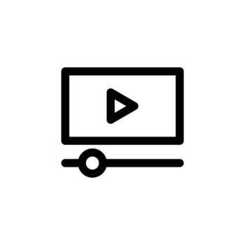 Creative Media Player Line Symbol for Web and App UI vector