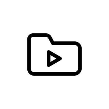 Clean Media Player Line Symbol for Multimedia and Entertainment Design vector