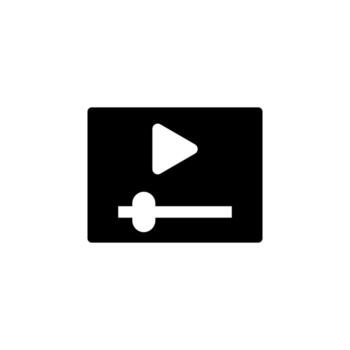 Simple Media Player Solid Symbol for Entertainment Application Interface vector