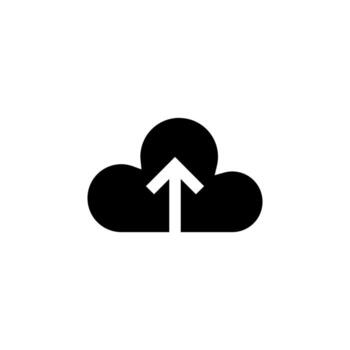 Professional Cloud Upload Solid Shape for Web and App Design vector
