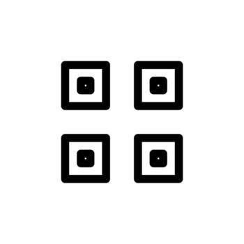 elegante qr línea contorno para móvil y digital acceso vector