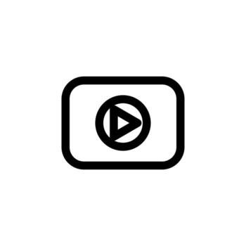 Minimal Media Player Line Graphic for Digital and App UI vector