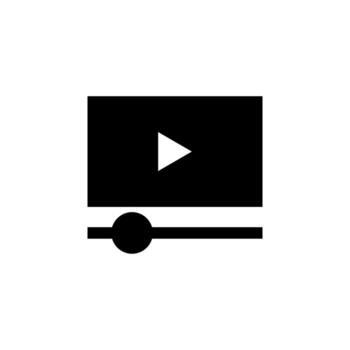 Elegant Media Player Solid Icon for Streaming and Audio Control vector