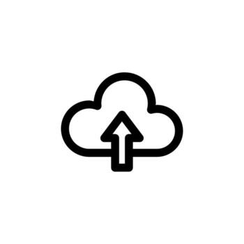 Minimal Cloud Upload Line Graphic for Digital and Network UI vector
