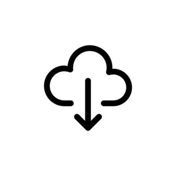 Clean Cloud Download Line Symbol for File and Backup Design vector