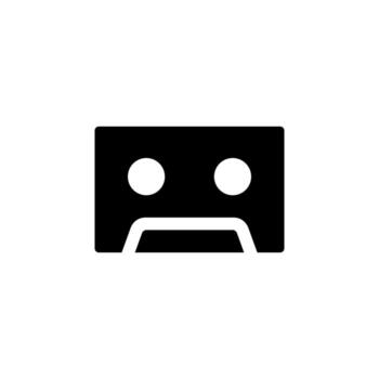 Modern Cassette Solid Icon for Retro and Audio Design vector