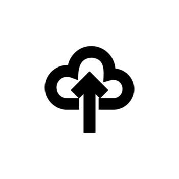 moderno nube subir sólido icono para datos y almacenamiento diseño vector
