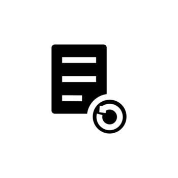 Clean History Solid Symbol for Data and Archive Interface vector