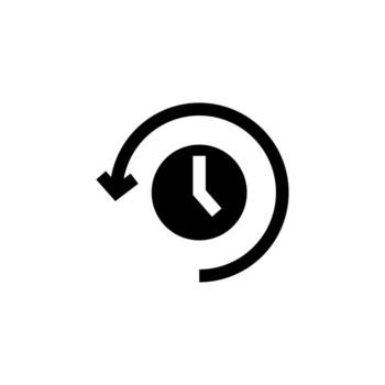 Clean Recent Solid Symbol for Activity and Refresh Design vector