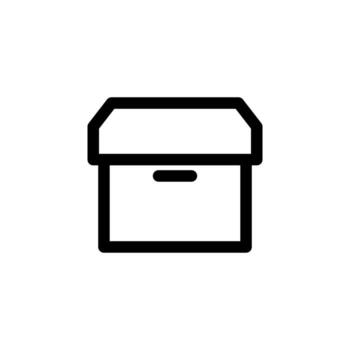 Minimal Archive Line Graphic for Storage and Productivity UI vector