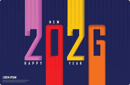 Bold Advertising Layout 2026 High Contrast. Features large, dominant typography and high-contrast color scheme for maximum visibility. Ideal for print advertising, large event banners vector