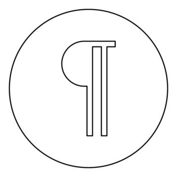 Paragraph sign Editable pilcrow text symbol typing element icon in circle round black color outline contour line thin style vector
