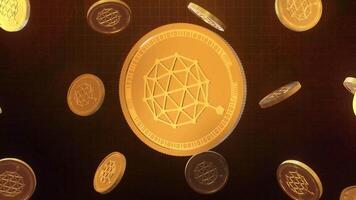 qtum Kryptowährung Münze rotierend Animation video