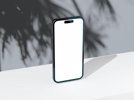 Elegant mobile mockup with an empty screen and soft light-shadow effect. photo
