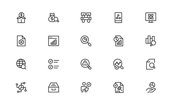 análisis y visión línea icono profesional analítica línea íconos en limpio, mínimo estilo, Perfecto para tableros de instrumentos, métrica, y datos visualización. vector